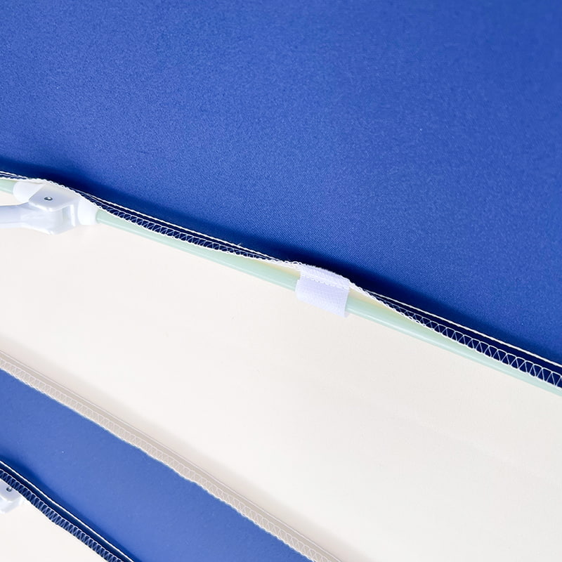 ร่มเจดีย์เย็บปะติดปะต่อสีน้ำเงินและสีขาว 2.5 ม