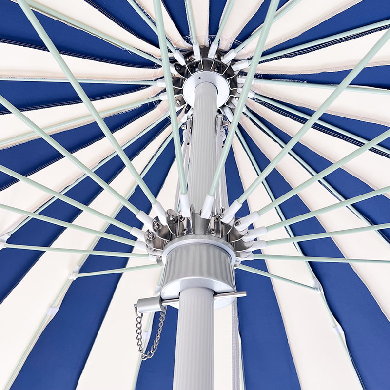 ร่มเจดีย์เย็บปะติดปะต่อสีน้ำเงินและสีขาว 2.5 ม